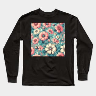 Pink Flowers Long Sleeve T-Shirt